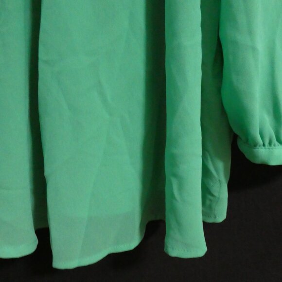 H&M | size 8 | Green Sheer Long Sleeve Button-Up Blouse | NWOT - Picture 16 of 16